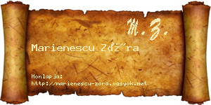 Marienescu Zóra névjegykártya